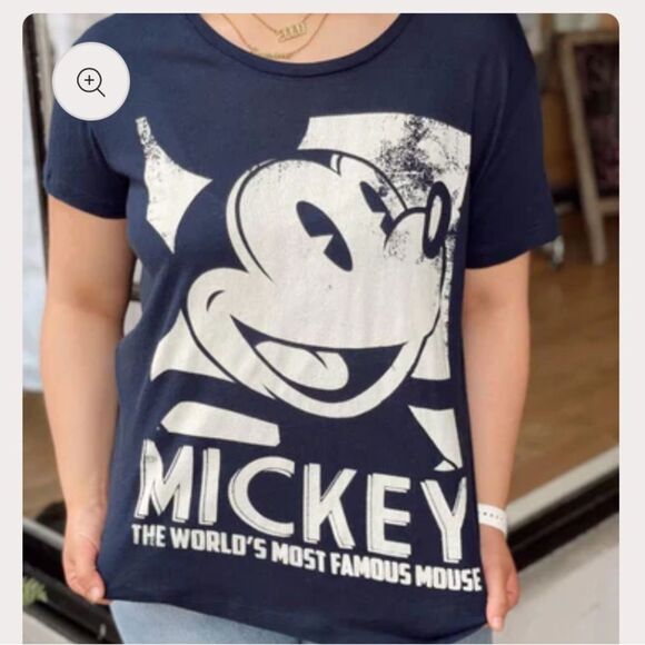 CHASER X DISNEY | NEW Navy Blue Mickey Mouse Graphic T-Shirt Women’s Size XS - Picture 1 of 8
